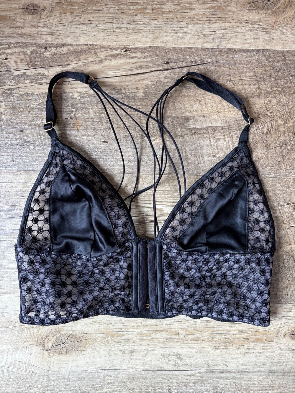 Victoria’s Secret Luxe Starburst Mesh Strappy Longline Triangle Bralette